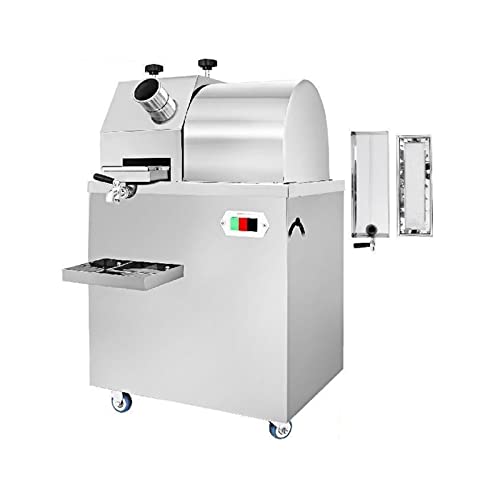 HEALBYBLE Exprimidor eléctrico automático de caña de azúcar, 20 RPM, máquina extractora de Jengibre for moler caña de azúcar con Tres Rodillos Desmontables,Alta Durabilidad