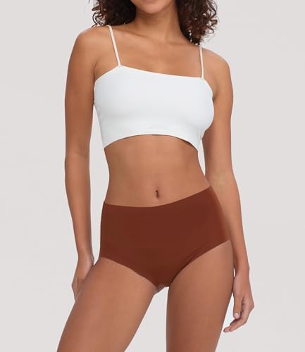 Image of Seamless Underwear for Women - High Waisted No Show Panties, 3D Wrap Hip Full Coverage Stretch Briefs 6 Pack