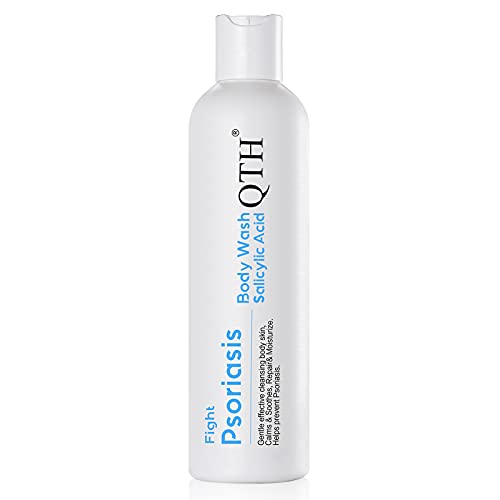 QTH Psoriasis Treatment Body Wash Salicylic Acid for Eczema and Body Acne Cleanser, Relieves Itching, Redness, Sensitive Dry Skin, Anti-relapse 8.4 fl oz