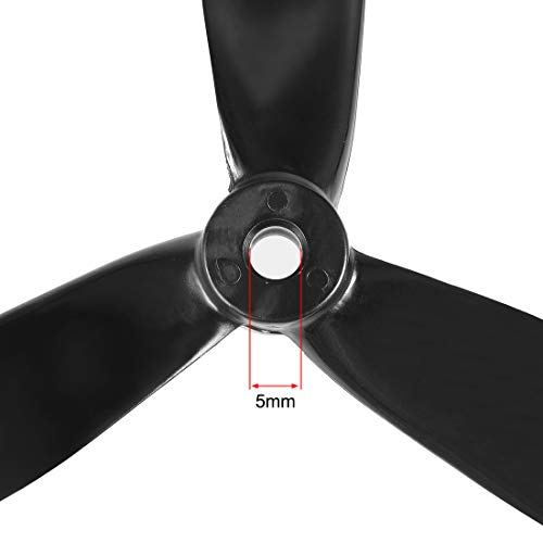 uxcell RC Propellers 5045 5x4.5 Inch 3-Vane Multi-Rotor for Aircraft, Nylon Black 2 Pairs