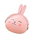 Produktbild Niedliche Aufbewahrungstasche (Geldbeutel/Geldbörse/Münzbeutel/Schlüsseletui/Kopfhörer Box) aus weichem Silikon mit süßem Häschenmotiv (Kawaii Comic Stil) für Kinder (Rosa)