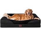 EHEYCIGA Memory Foam Cuccia Cane Interno Taglia Grande, Impermeabile Divano per Cani Sfoderabile e Lavabile, Letto per Cani con 4 Bordi Rialzati, Nero, 106.5x76x18.5cm