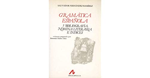Portada de Gramática española. Bibliografía, nómina literaria e índices