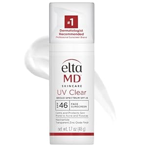 EltaMD UV Clear Face Sunscreen SPF 46, Oil-Free Sunscreen with Zinc Oxide, Dermatologist Recommended