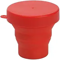 Copo Retrátil de Silicone, 150ml, Amarelo, com Tampa e Argola para Chaveiro, 7,1 x 8,5 cm (Vermelho)