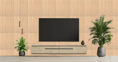 Image of 3D Self-Adhesive Waterproof Wall Panel - 70x70 cm Light Wooden Foam Sheet with Realistic Wooden Texture - Peel & Stick Wall Sticker for Home