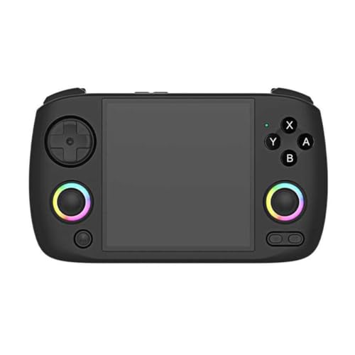 Akfldms Consola de Juegos Portátil Retro RG CubeXX, Pantalla IPS de 3,95 Pulgadas, Linux de 64 bits con Joystick RGB, Compatible con 32G, Color Negro