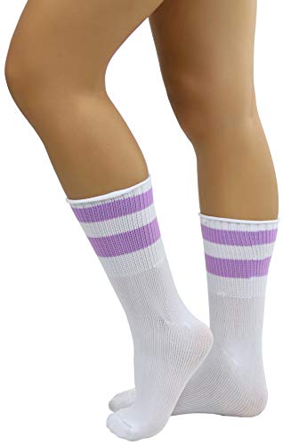 Image of ToBeInStyle Women's Acrylic Ankle Hi With Double Stripe Top Crew Fun Athletic Socks