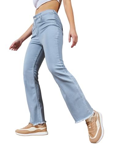 Image of Dolce Crudo Boot Cut High Rise Cropped Jeans for Women
