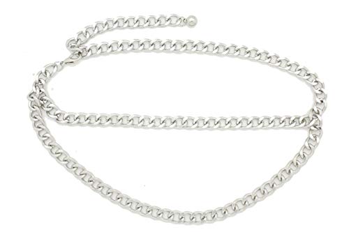 Women Fashion Belt Hip High Waist Metal Chunky Chain Thick Links XS S M Silver4