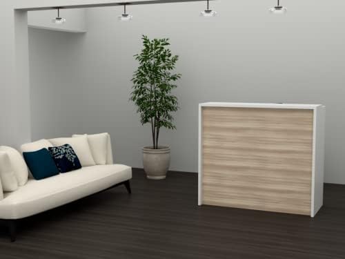 MOSTRADOR de Recepción y Oficina. Fácil Montaje. Laminado con Frontal Color Acacia DE 25mm DE Grosor. Fabricado EN ESPAÑA. Envio a Toda la Peninsula. (125x105x50 cm)