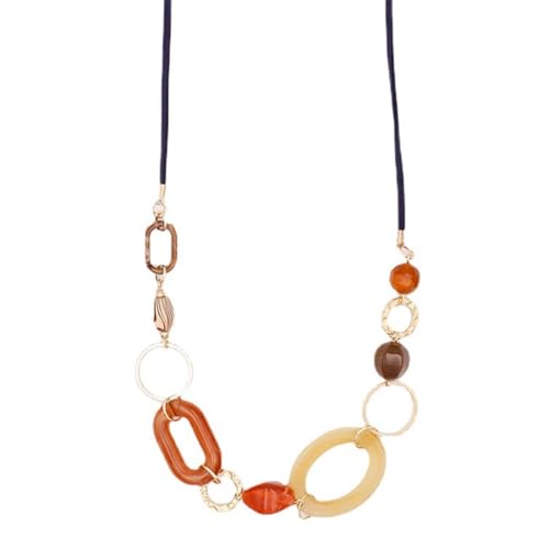 JYNXOR Collana Donna Particolari,Collana Lunga Boho Con Perline Grosse,Bigiotteria Alla