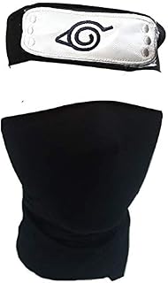 IDOXE Naruto Konoha Leaf Village Logo Headband Unisex Hatake Kakashi Cosplay Mask Veil