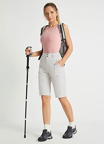 Baleaf Long Shorts For Women Bermuda Shorts For Summer Knee Length 13" Hiking Golf Quick Dry High Waist Stretch L #TOP5