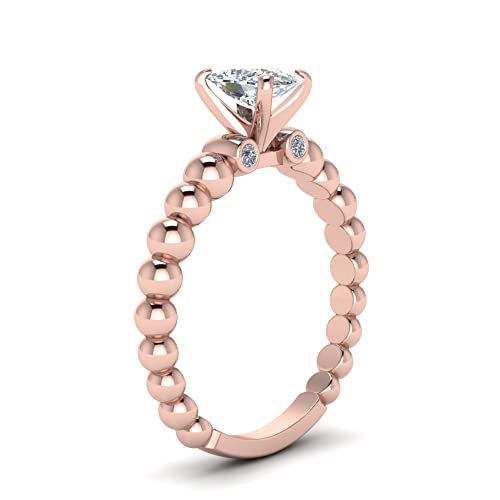 Image of 55Carat Choose Your Gemstone Bead Diamond CZ Engagement Ring Rose Gold Plated Cushion Shape Side Stone Engagement Rings Everyday Jewelry Wedding Jewelry Handmade Gifts for Wife US Size 4 to 12