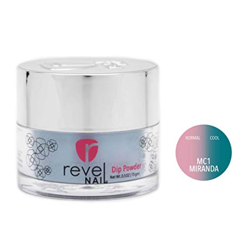 Revel Nail Dip Powder | for Manicures | Nail Polish Alternative | Non-Toxic, Odor-Free | Crack & Chip Resistant | Vegan, Cruelty-Free | Can Last Up to 8 Weeks | 0.5 oz Jar | Mood Changing (Miranda)
