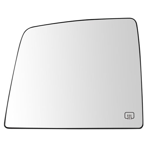 TRQ Driver Side Mirror Glass Heated Towing Mirror For Factory Equipped | For 07-21 Toyota Tundra with Tow Mirrors