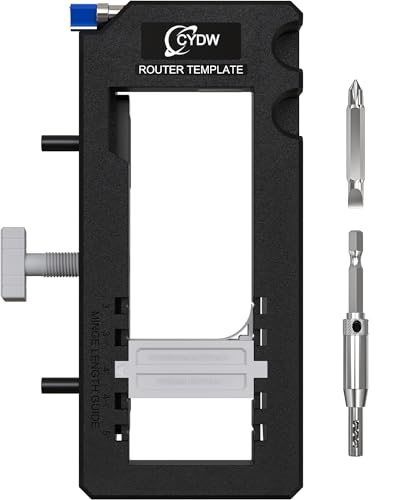 Door Hinge Jig, Door Hinge Router Template,Door Hinge Mortiser, Hinge Installation Kit Fits 3” to 5” Length and 1/4” or 5/8” Thickness Door Hinge, Black
