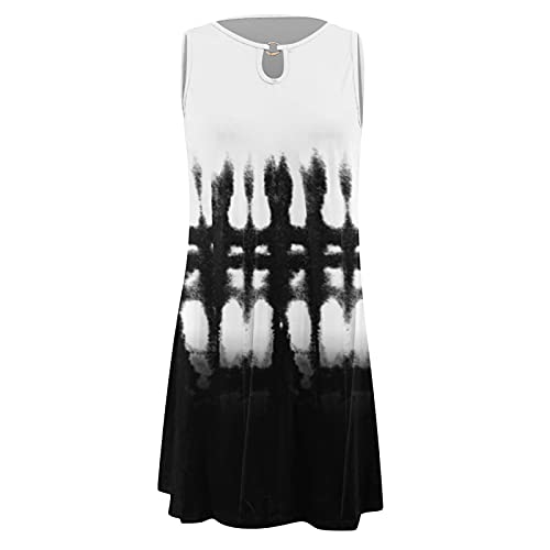 Vestido de verão feminino casual sexy sem mangas com estampa floral solto para praia, vestido midi p