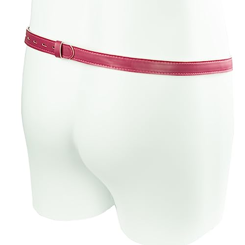 Image of Male Chastity Cage Anti-Off Strap,Leather Chastity Belt Device Penis Cage Accessories,Adjustable Cock Cage Auxiliary Belt Sex Toy for Men (Pink)