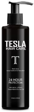 Tesla Hair Care Men's Scalp Therapy and Hair Loss Leave-in Treatment. Stimulate Hair Growth. Biotin, Caffeine, Peppermint and Tea Tree Oil (8.5oz)