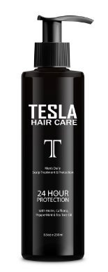 Tesla Hair Care Men's Scalp Therapy and Hair Loss Leave-in Treatment. Stimulate Hair Growth. Biotin, Caffeine, Peppermint and Tea Tree Oil (8.5oz)