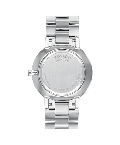 Movado Faceto Men's Luxury Quartz Watch - Swiss Movement, Stainless Steel Bracelet, Water-Resistant to 3ATM - Classic Timepiece - Gift for Him - 39mm3