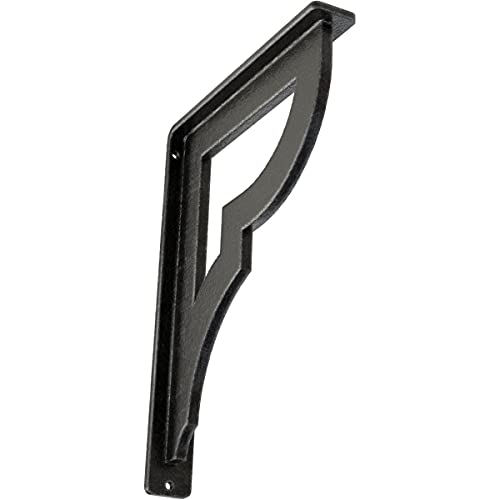Ekena Millwork BKTM01X07X10SBRAPW Metal Bracket, 1 1/2" W x 7 1/2" D x 10" H, Antiqued Pewter