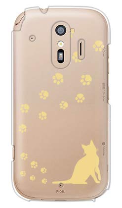 ガールズネオ docomo らくらくスマートフォン F-01L/F-42A ケース (ねこの足跡いくつ?/クリーム) FUJITSU F-01L-PC-YSZ-0203