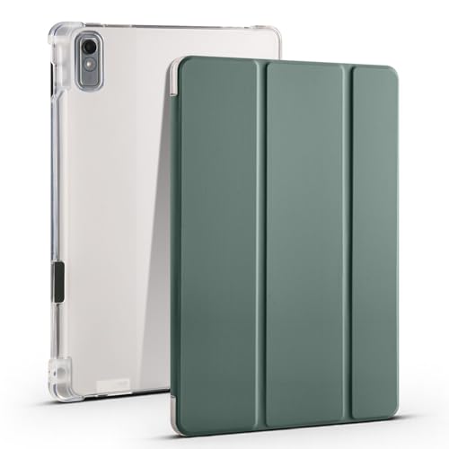 Coque Xiaomi Pad 7S Pro 12.5 verte en TPU transparent avec porte-stylet