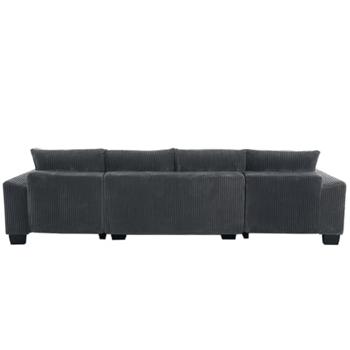 Image of ERYE 114-Inch Oversized U-Shaped Sleeper Sectional Sofabed, U Shaped Pull Out Sleeper Couch Symmetrical Convertible Sectional Sofa Bed with Double Chaise Daybed & Toss Pillows