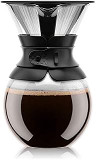 Bodum Pour Over Coffee Maker with Permanent Filter, 1 Liter, 34 Ounce, Black