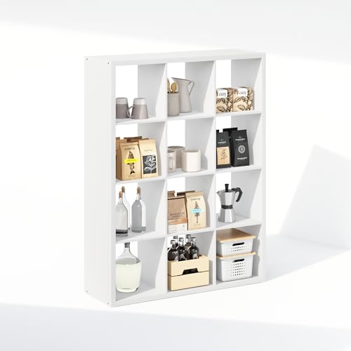 Image of Furinno Cubic Extra Thick 12-Cube Closet Organizers and Storage, White | 14.6 x 44 x 58 in, Open Shelf Closet Storage, Closet Organizer, for Wardrobe, Bedroom, Living Room