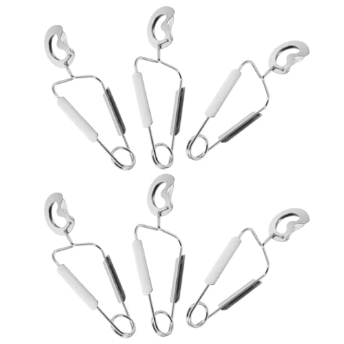 Abaodam Pinzas para Caracoles de Acero Inoxidable, Juego de 6 Unidades Resorte, Pinzas para Cocina y Servir Mariscos, Herramienta Resistente y Antióxido, Aptas para Ensaladas y Catering