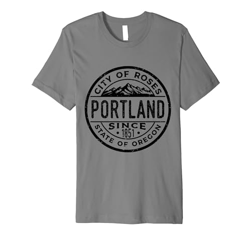 31jAwuv-fML._SL500_ Portland Oregon City Of Roses Since 1851 Mountain Vintage Premium T-Shirt