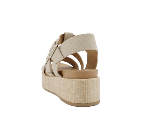 Image of Soda inchSTELLAR inch ~ Women Flatform Multi Strap Double Buckle Open Toe Ankle Strap Platform Wedge Sandals