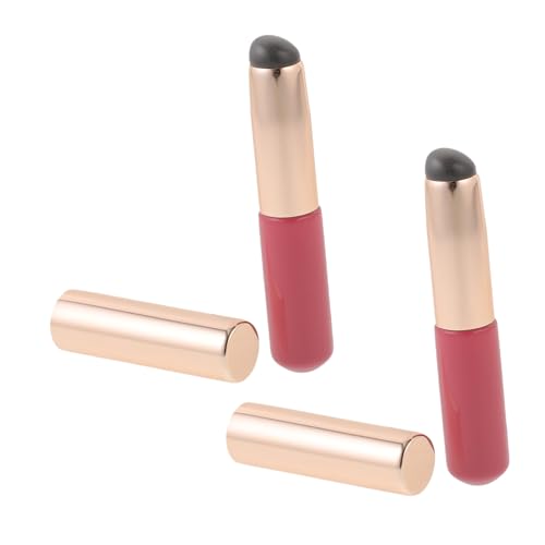 MOTHNUR 2pcs Silicone Lip Balm Applicators with Portable Dustproof Cover Lipstick and Concealer Brushes for Precise Application Smudge Resistant Makeup Tool for Lips and Eyes Skin Friendly