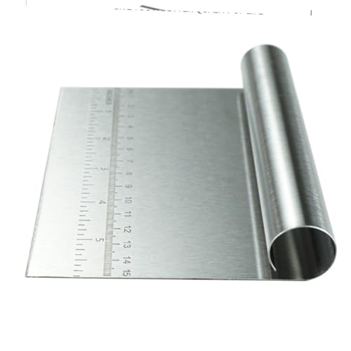 HIAKDOFT Raspador de Masa de Acero Inoxidable con Escala Cortador Multifuncional para Repostería y Cocina de Utensilio Preciso para Porciones de Harina y Pasta