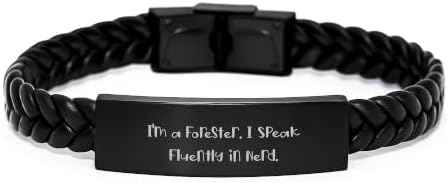 Interlaced Leather Forester Bracelet, Funny Quote Gift for Forester Friends, Men, or Women Graduation Unique Gifts from Friends, Family, or Coworkers image 4