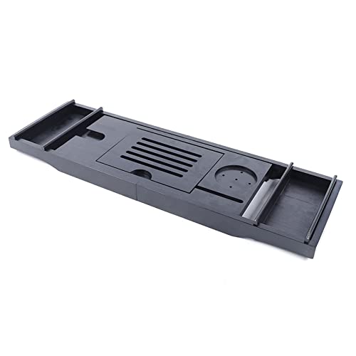Plateau de baignoire bambou noir réglable pour sécuriser vos objets - 6