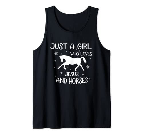 Just A Girl Who Loves Jesús And Horses Funny Horse Gifts Camiseta sin Mangas