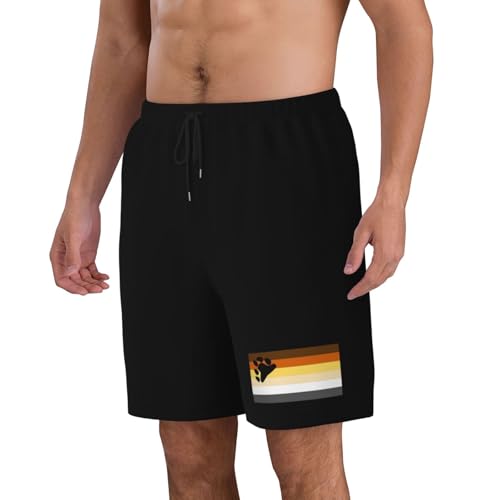 Gay Bear Pride Flag Mens Swim Trunks Quick Dry Board Shorts 7" - Hawaii Beach Swimwear4