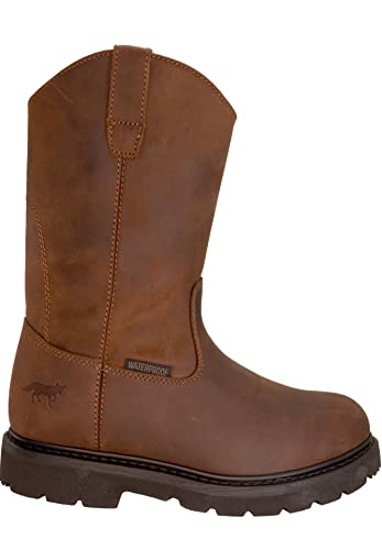 Image of Golden Fox 12 inch Work Boot Pull On Wellington Wedge Lightweight Outsole for Construction Farming and Ranching