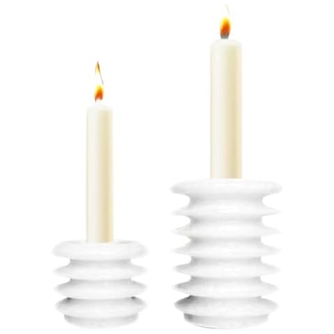 Gam Hoa White Marble Candlestick Holders Cover