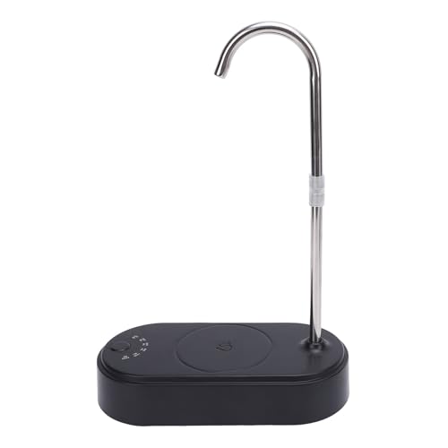 SIXRUN Desktop Water Dispenser with ABS Stainless Steel Material, Electric Bottle Drinking with Expandable Outlet, for Living Room Kitchen Bedside Office (Black)