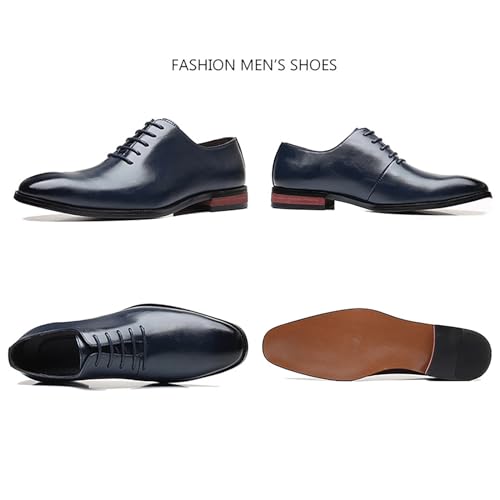 Men's Retro Slip-on Lace Up Business Oxfords Dress Classic Non Slip Casual Leather Work Dress Shoes Fashion Comfortable Formal Wedding Shoes4