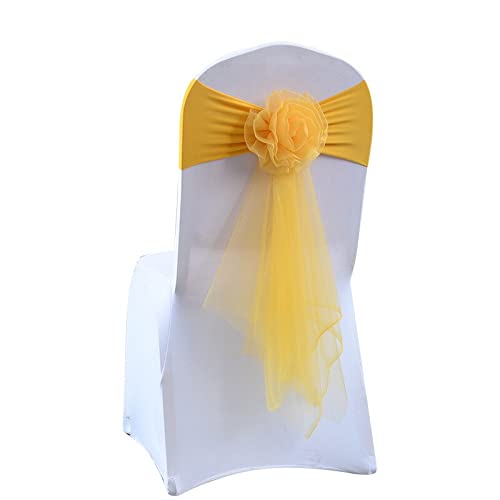 10/50 Stück Organza Stuhl Schärpen Elastische Stuhl Rückenlehne Blume Fliege Hochzeit Stuhl Knoten für Hochzeit Party Dekoration
