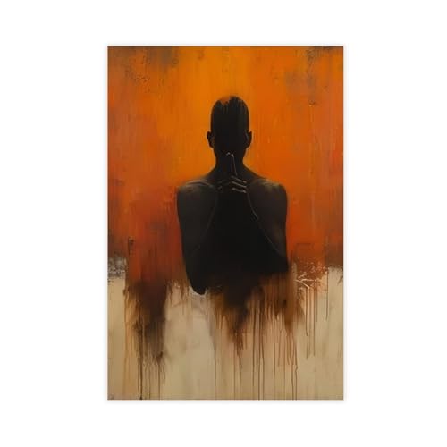 Peinture abstraite de l'homme silencieux sur toile 61x91.4 cm