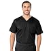 Stretch Men's by Landau V-Neck Solid Scrub Top Large Black