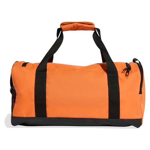 Image of adidas Unisex Essentials Linear Duffel Bag, Pure Orange /Black, One Size